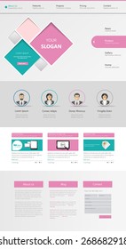One page website design template. All in one set for website design that includes one page website templates