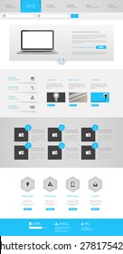 One Page Website Design Template Eps 10 Vector 