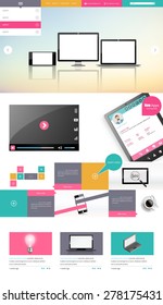 One Page Website Design Template Eps 10 Vector 