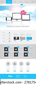 One Page Website Design Template Eps 10 Vector 