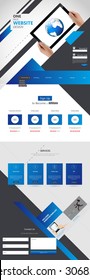 one page website design template in flat style