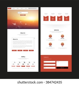 One page website design template. Vector 