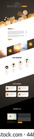 One page website design template with bokeh background. Vector design.

