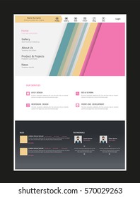 One Page Website Design Template in Professional Vector Design, 