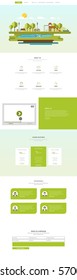 One Page Website Design Template in Professional Vector Design, 