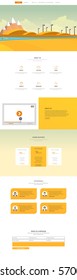 One Page Website Design Template in Professional Vector Design, 