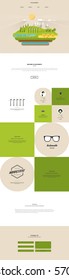 One Page Website Design Template in Professional Vector Design, 
