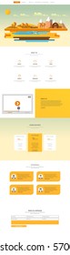 One Page Website Design Template in Professional Vector Design, 