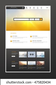 One page website design. Vector eps 10 illustration.