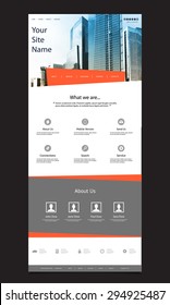 One Page Website Design for Your Business with Skyscraper Background