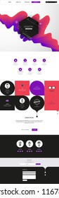 One Page Website Template with Abstract Header Design.