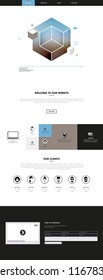 One Page Website Template with Abstract Header Design.
