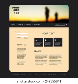 One Page Website Template with Blurred Header Background Design