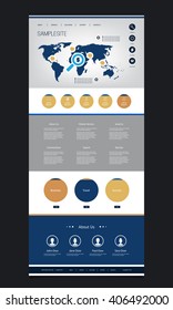 One Page Website Template with Business Theme Header Design