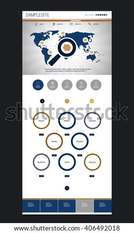 One Page Website Template with Business Theme Header Design