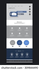 One Page Website Template with Cloud Computing and Networking Header Design