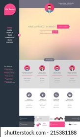 One Page Website Template, Creative Flat Design