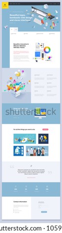 One page website template design. Vector illustration concept of web page design for website and mobile website development. Easy to edit and customize. 