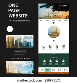 One Page Website Template and Different Header Designs