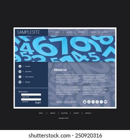One Page Website Template with Header Background Design - Business Concept