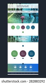 One Page Website Template with Header Design