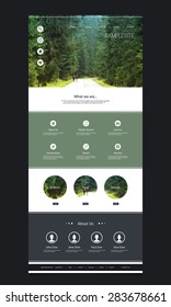 One Page Website Template with Header Design - Green Forest