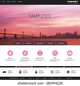 One Page Website Template with Header Design - San Francisco Bay