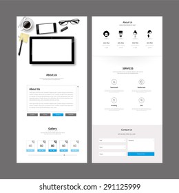 One Page Website Template and Header Designs