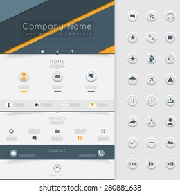 One Page Website Template with Material Design Background