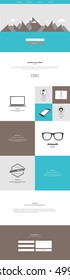 One page website template. Mobile friendly Vector. Smartphone compatible web design.