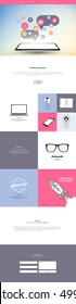 One page website template. Mobile friendly Vector. Smartphone compatible web design.