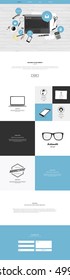 One page website template. Mobile friendly Vector. Smartphone compatible web design.