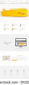 One Page Website Template, orange and white color 