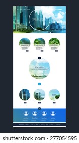 One Page Website Template with Singapore Skyline Header Design