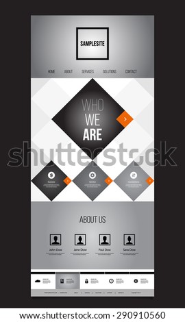 One Page Website Template with Unique Mosaic Design