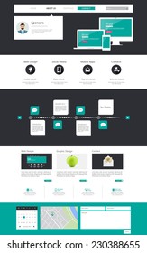 One Page Website Template Vector illustration