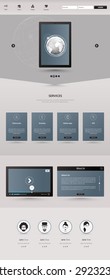 One Page Website Template Vector