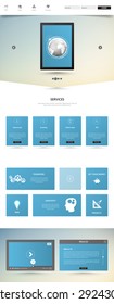 One Page Website Template Vector