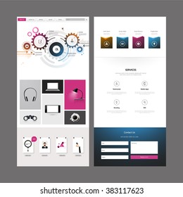 One page website template. Vector Design.
