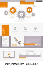 One page website template. Vector Design.
