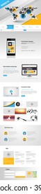 One Page Website Template Vector Eps10, Modern Web Design with flat UI elements. Ideal for Business layout. 
