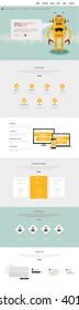 One Page Website Template Vector Eps10, Modern Web Design with flat UI elements. Ideal for Business layout. 
