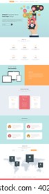 One Page Website Template Vector Eps10, Modern Web Design with flat UI elements. Ideal for Business layout. 