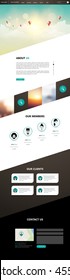 One Page Website Template Vector Eps10, Modern Web Design with flat UI elements, and abstract cloudscape headline. Ideal for Business layout

