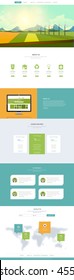 One Page Website Template Vector, with landscape vector illustration. Creative design.