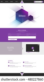 One Page Website Template, Vectro Design. Eps 10 illustration.