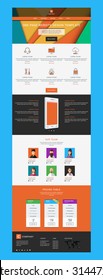 One Page Website Vector Design Template in Flat Style