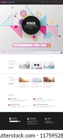 One Page website for your business with abstract colorful geometric header design.