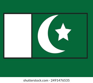 One Pakistan Flag and White Colour Background in design and Green Colour Background in design