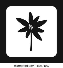 One palm tree icon in simple style isolated on white background vector illustration